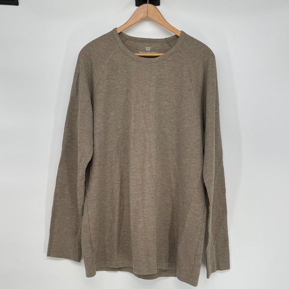 Mack Weldon Light Brown Long Sleeve Thermal Wool Modal Blend Size XL Base Layer - Picture 1 of 4